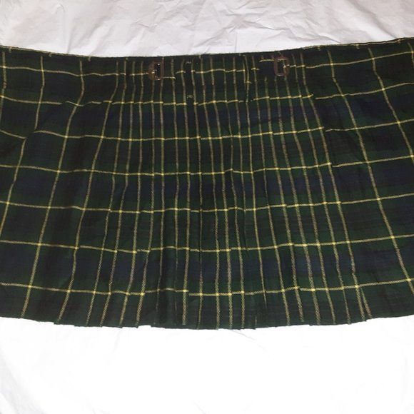 Scot Kilt Plaid, Modern Gordon Tartan: Green Blue Black Yellow, Ren Faire - Picture 5 of 14